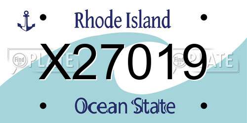 X27019 Rhode Island License Plate
