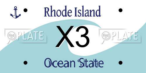 X3 Rhode Island License Plate