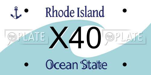 X40 Rhode Island License Plate