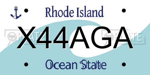 X44AGA Rhode Island License Plate