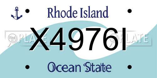 X4976I Rhode Island License Plate