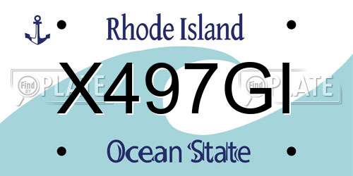 X497GI Rhode Island License Plate