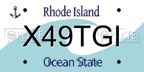 X49TGI Rhode Island License Plate