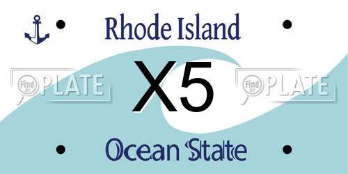 X5 Rhode Island License Plate