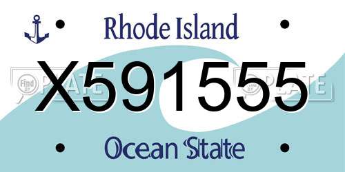 X591555 Rhode Island License Plate