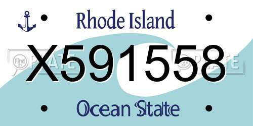 X591558 Rhode Island License Plate