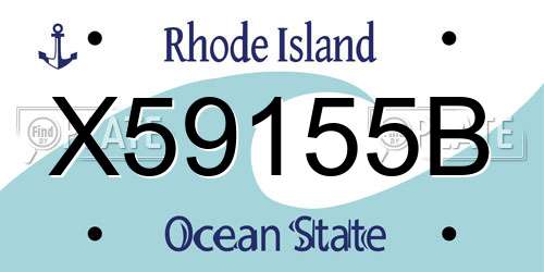 X59155B Rhode Island License Plate