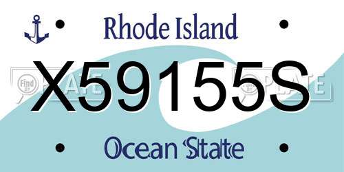 X59155S Rhode Island License Plate