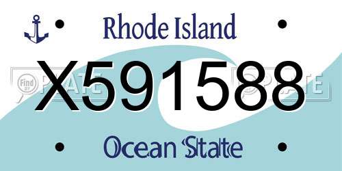 X591588 Rhode Island License Plate