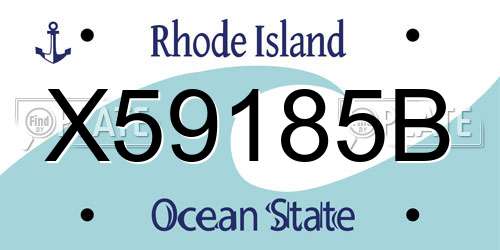 X59185B Rhode Island License Plate