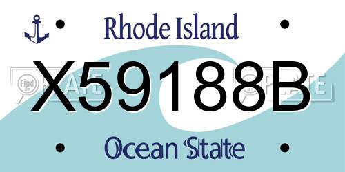 X59188B Rhode Island License Plate