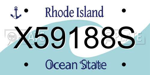 X59188S Rhode Island License Plate