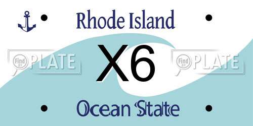 X6 Rhode Island License Plate