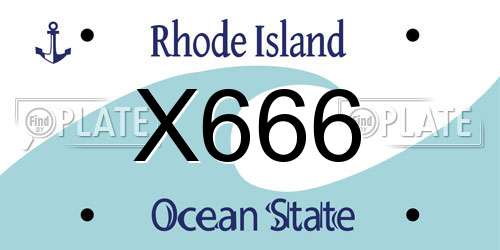 X666 Rhode Island License Plate
