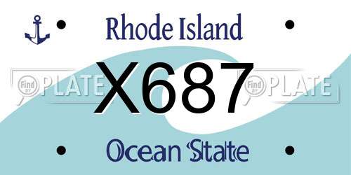 X687 Rhode Island License Plate