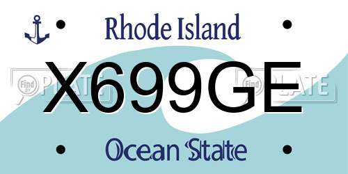 X699GE Rhode Island License Plate