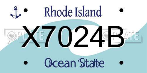 X7024B Rhode Island License Plate