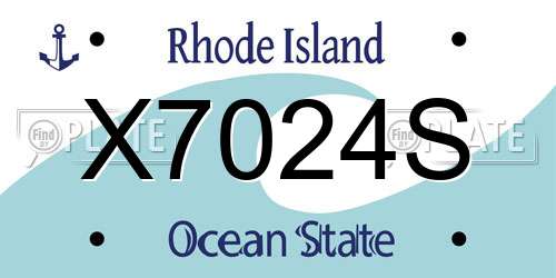 X7024S Rhode Island License Plate
