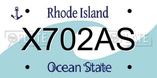 X702AS Rhode Island License Plate