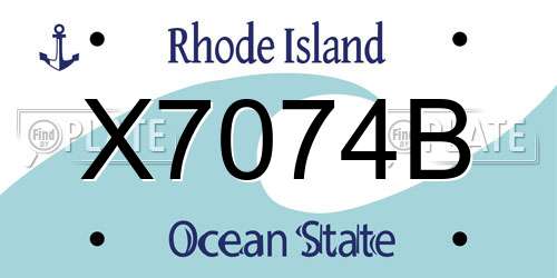 X7074B Rhode Island License Plate