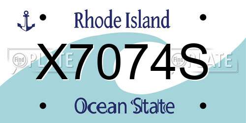 X7074S Rhode Island License Plate