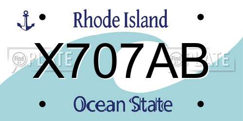 X707AB Rhode Island License Plate