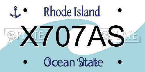 X707AS Rhode Island License Plate