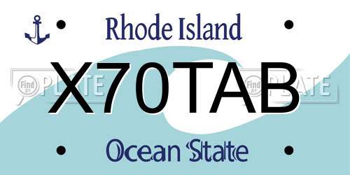 X70TAB Rhode Island License Plate