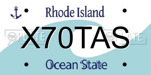 X70TAS Rhode Island License Plate
