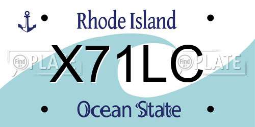 X71LC Rhode Island License Plate
