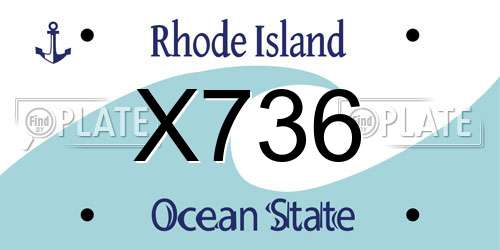 X736 Rhode Island License Plate