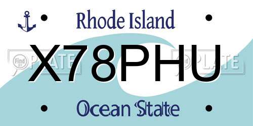 X78PHU Rhode Island License Plate