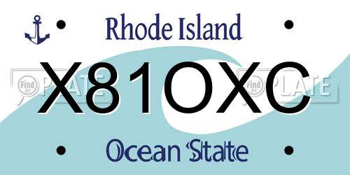 X81OXC Rhode Island License Plate