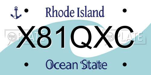 X81QXC Rhode Island License Plate
