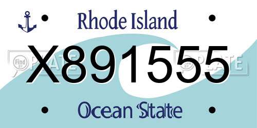 X891555 Rhode Island License Plate
