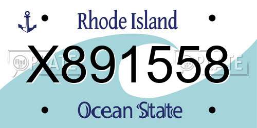 X891558 Rhode Island License Plate