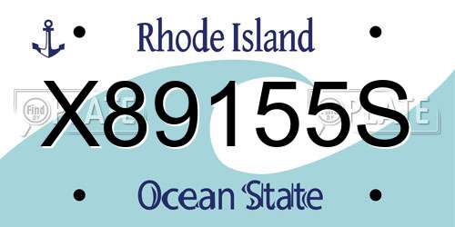 X89155S Rhode Island License Plate