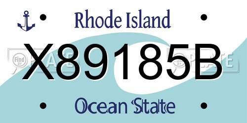 X89185B Rhode Island License Plate