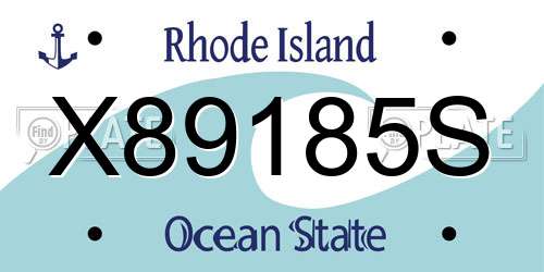 X89185S Rhode Island License Plate