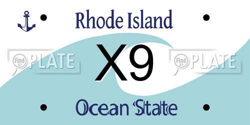 X9 Rhode Island License Plate