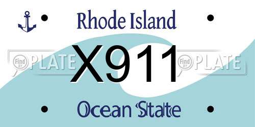 X911 Rhode Island License Plate