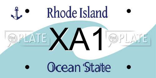 XA1 Rhode Island License Plate