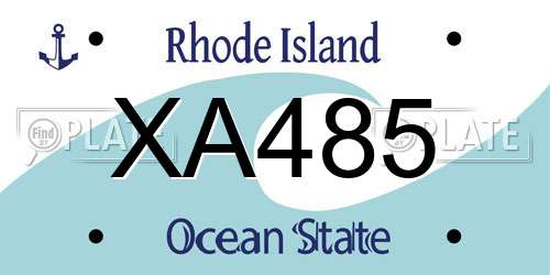 XA485 Rhode Island License Plate