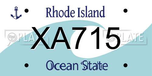 XA715 Rhode Island License Plate