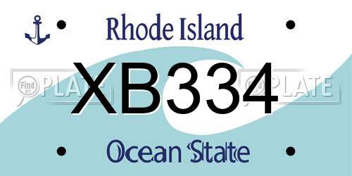 XB334 Rhode Island License Plate