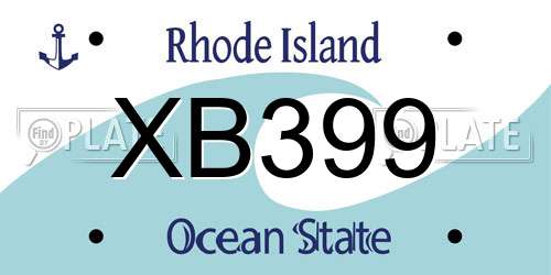 XB399 Rhode Island License Plate