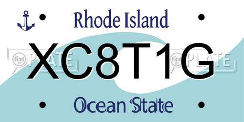 XC8T1G Rhode Island License Plate