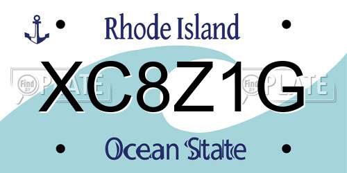 XC8Z1G Rhode Island License Plate