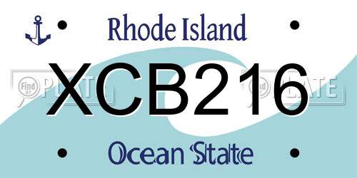 XCB216 Rhode Island License Plate