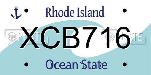 XCB716 Rhode Island License Plate